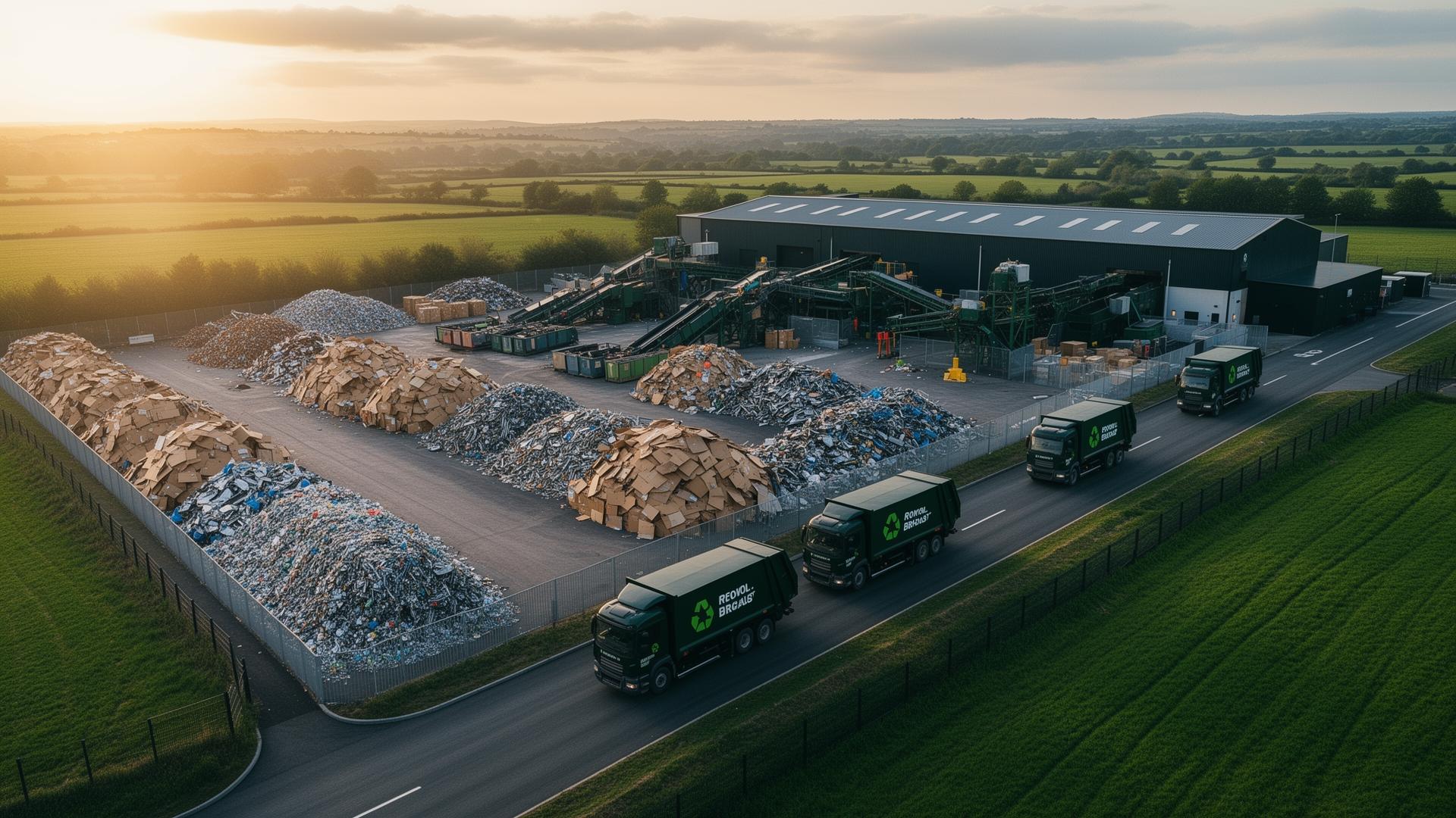 Aerial view of a Vista Recycling sorting facility