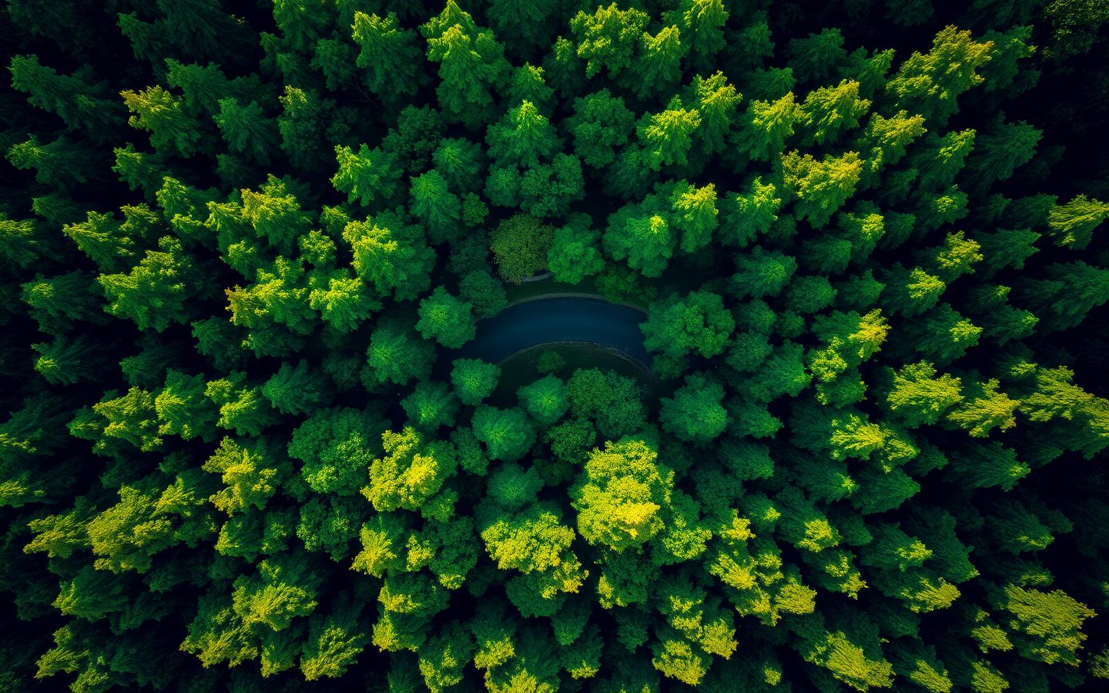 Forest canopy from above